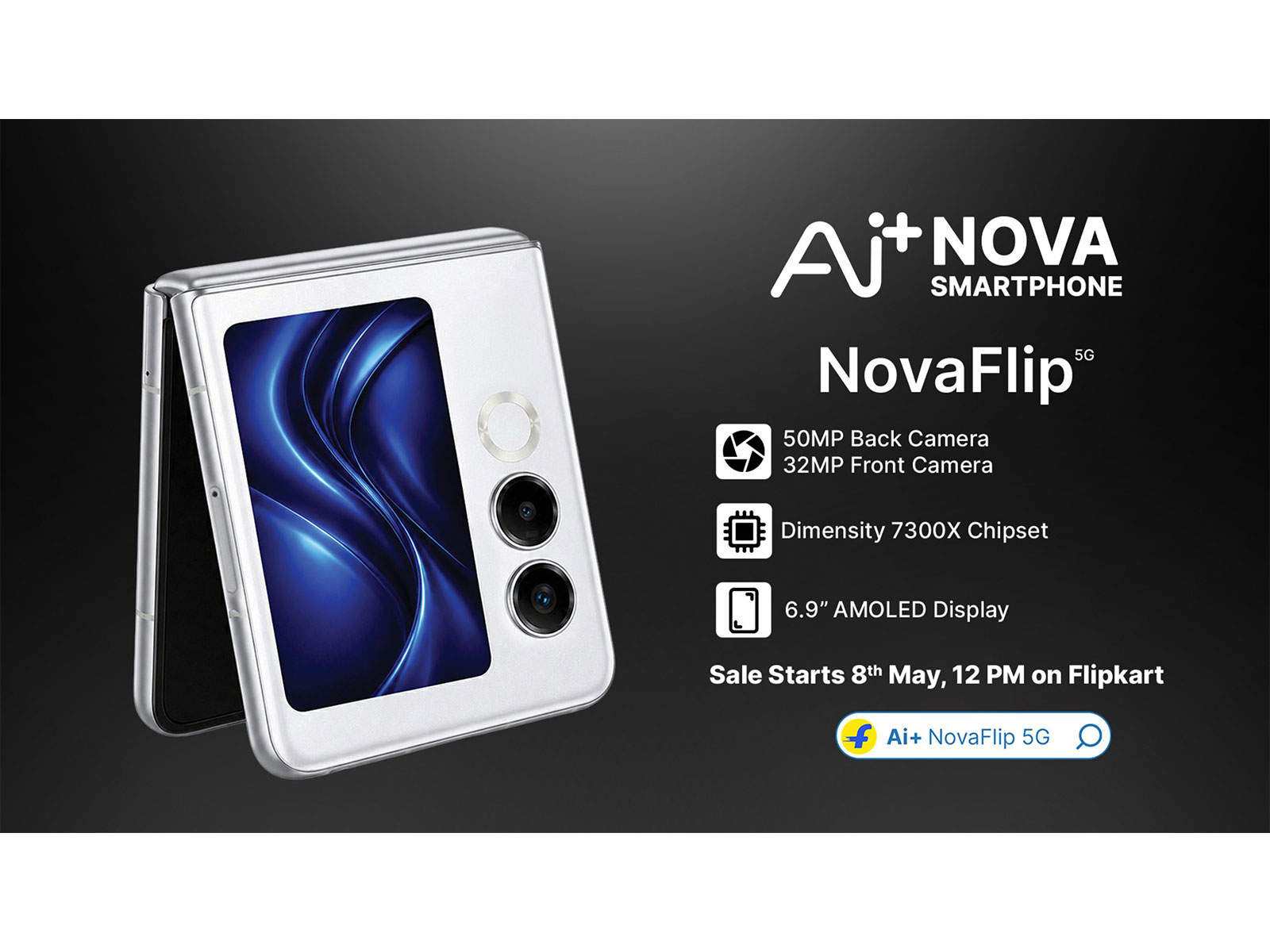 Ai+ NovaFlip 5G — India's first flip phone under ₹30,000 launched on Flipkart