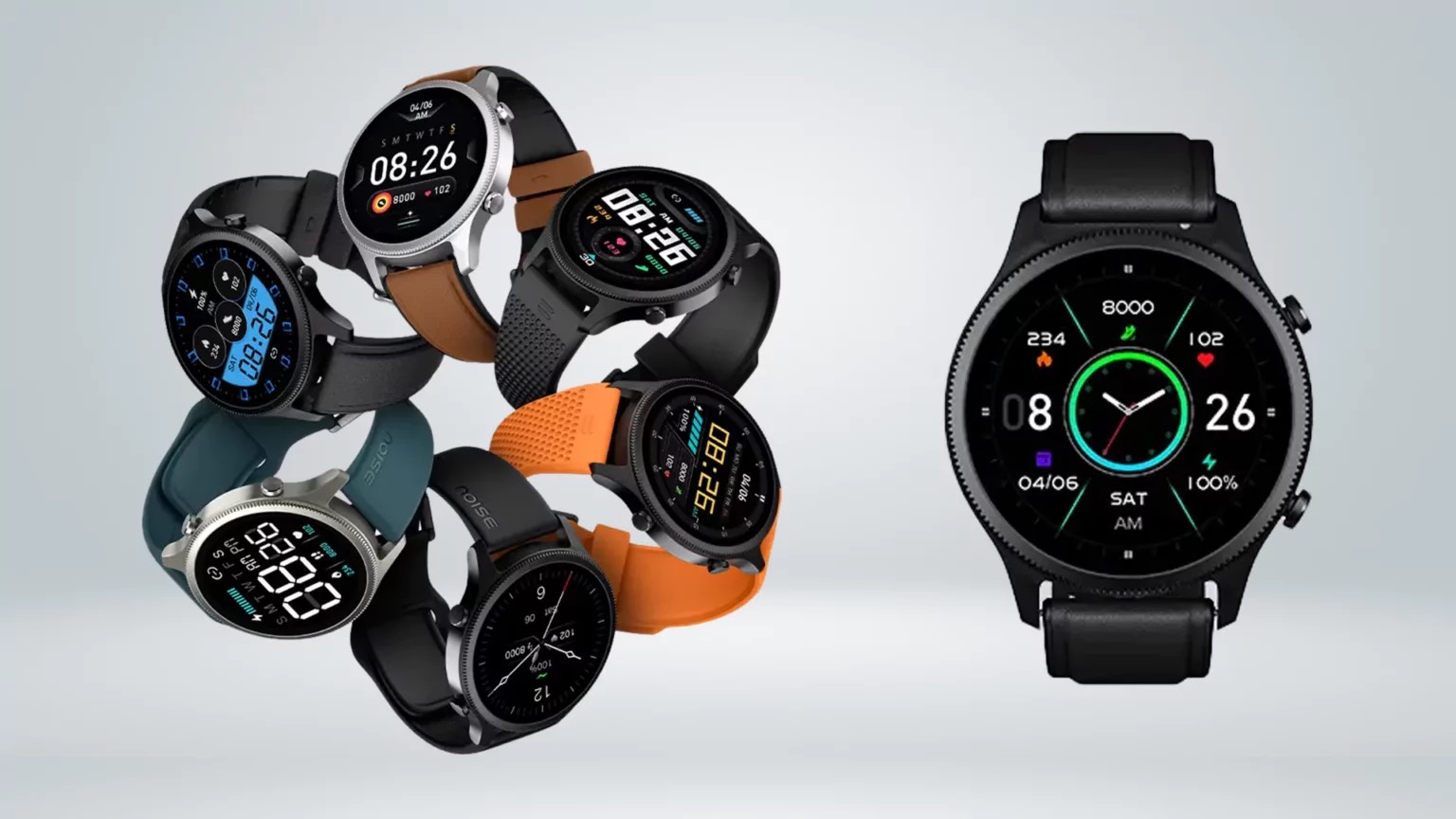NoiseFit Halo — best smartwatches under 3000 with premium stainless steel build and 150 plus watch faces