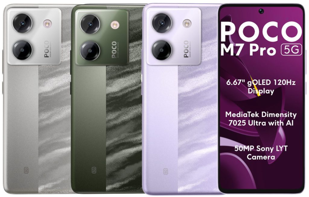 POCO M7 Pro 5G — best phones under 15000 with 120Hz AMOLED 2100 nits display and Dimensity 7025 Ultra