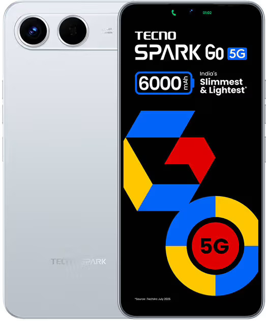Tecno Spark Go 5G — best phones under 10000 with 6000mAh battery and India's slimmest lightest 5G design